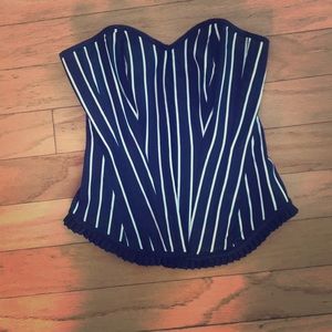 Black and white striped corset